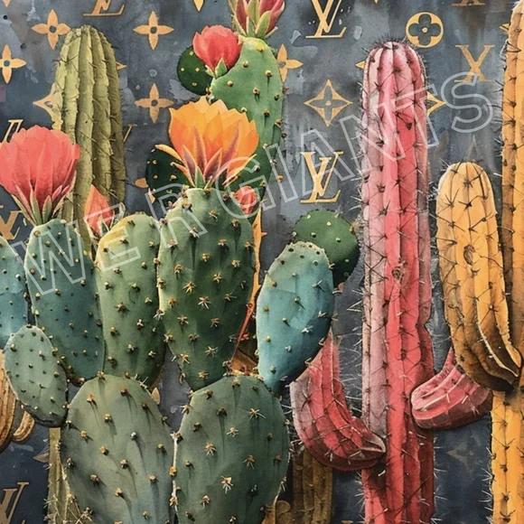 Louis Vuitton Cactus Wall Art 24x36 Vuitton Trendy Art by the Artist Denardai